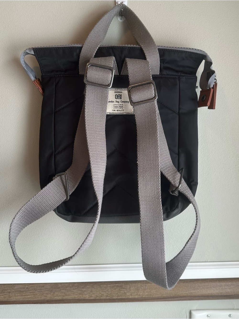 ORI London Pantry Sustainable Nylon Backpack Black Classic Daypack - Picture 4 of 6